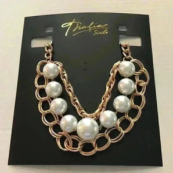 Thalia new Gold Pearl Multichain Necklace - Picture 2 of 8